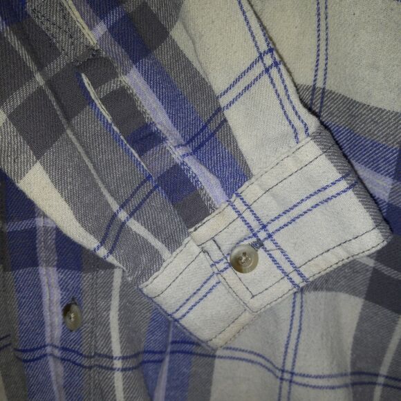 Northeast Outfitters Lavender Plaid Flannel Button Up Shirt-Medium-Pocket-Fall - Picture 4 of 8